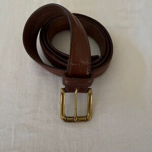 Chaps Men’s Brown Leather Belt Size 42 | Brass Buckle | Classic Casual